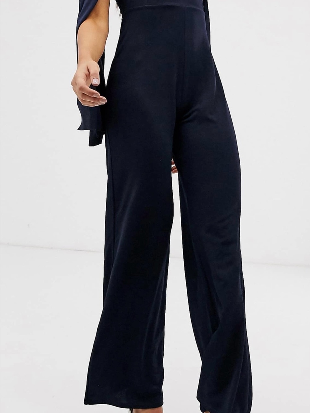 Club L London Black Wide-Leg Jumpsuit Pants